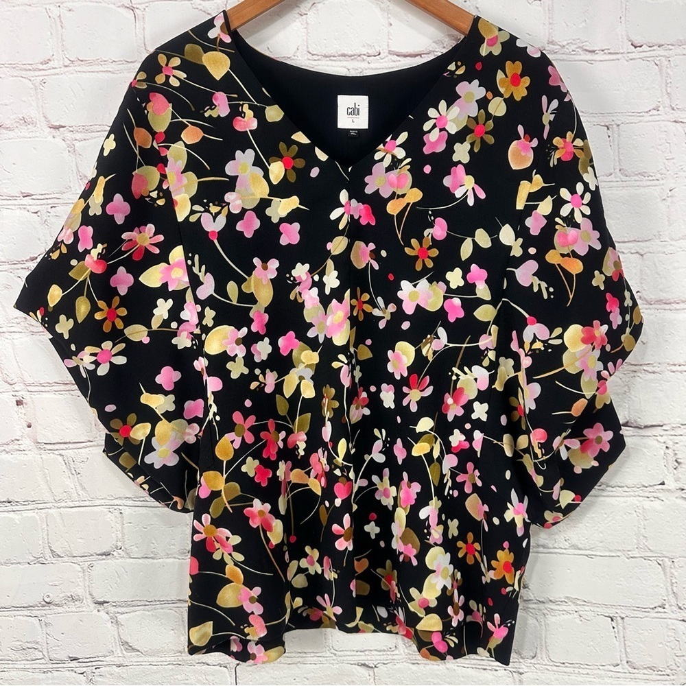 CAbi Limited Edition Charm Blouse - Floral Dolman Sleeve - EUC